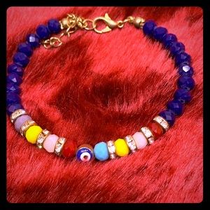 Navy blue eye bracelet with eye in the center